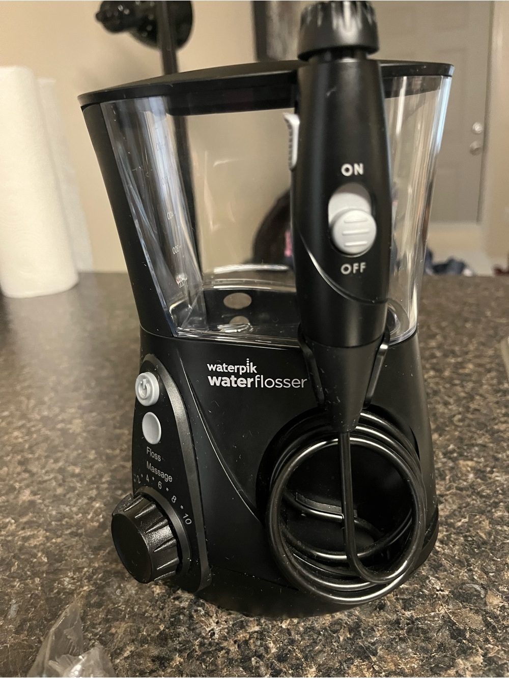 Aquarius Waterpik Waterflosser Portable Oral Irrigator - Black